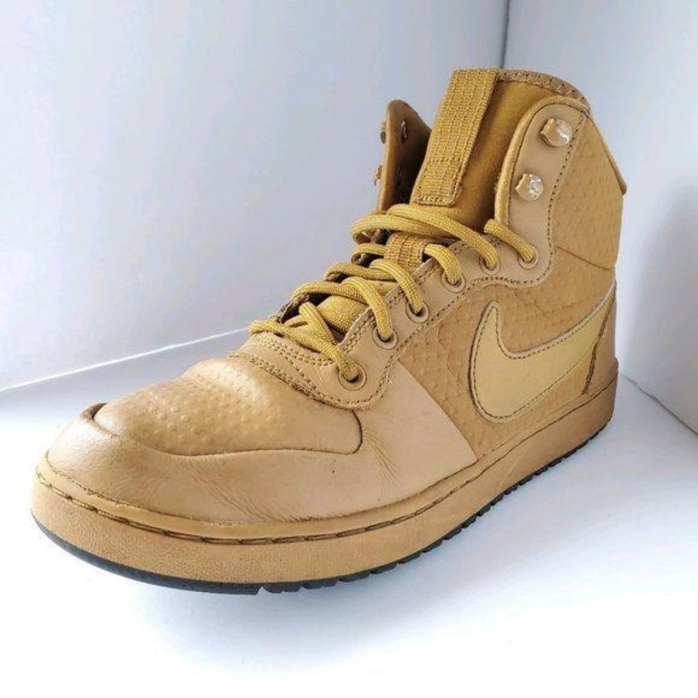 Nike | Ebernon Winter Tan Cream Leather High Top Basketball Sneakers Shoes 8
